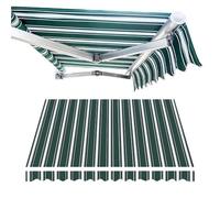 Retractable ning Replacement Fabric Canopy Cover8ft 10ft 12ft 20ft Sun e Green Striped Outdoor Patio ning Cloth (12x6.5ft/3.6X2M)