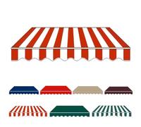 Retractable ning Replacement Fabric, Waterproof Patio Sune Canopy Cover with Valance, 11x10ft Red White RV Deck, Outdoor ning Canvas