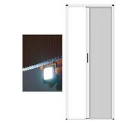 Retractable Non-Woven Accordion Door, Aluminum Frame Blackout Sliding Partition for Bedroom Wardrobe, No Drilling Installation