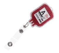 Retractable Nurse Badge Clip Acrylic Red Id Holder for Nurses