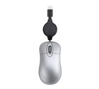 Retractable Optical Mini PC Corded Mouse, Type-c Corded Mouse 1000DPI Optical Travel Mouse for Rice Cooker for PC Desktop Notebook (Silver)