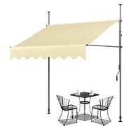 Retractable Outdoor Awning 2x1.2m 2.5x1.2m 3x1.2m - Easy Installation No Drilling Manual Crank Weather-Resistant Sunshade for Patios & Balconies