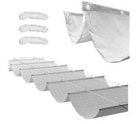 Retractable Outdoor Awning Adjustable Roll-Up Sun Shade with Eyelets & Cord Waterproof UV-Resistant Canopy for Garden Patio Sand (1 x 6.5m Light Grey)