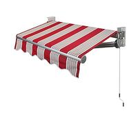 Retractable Outdoor Awning with Crank Handle - Telescopic Sunshade Shelter Aluminum Frame for Deck Garden Backyard and Balcony Protection