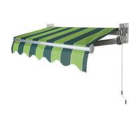 Retractable Outdoor Awning with Crank Handle - Telescopic Sunshade Shelter Aluminum Frame for Deck Garden Backyard Balcony - UV Protection Easy Installation