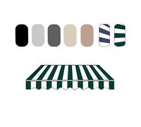 Retractable Outdoor Canopy Cover 2.0m-5m for Garden & Balcony, Waterproof Fabric, Dark Green & White, 400x250cm, UV Protection, Easy Installation, Durable Shade Solution