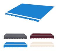 Retractable Outdoor Replacement Sun Shade Canopy 6x1.5m (20x5ft) - Waterproof Garden Awning Fabric for 4-6m Umbrellas Blue Tarp for Patio and Deck Use