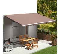 Retractable Outdoor Sune 6 Piece Set Brown Adjustable Arms Replacement Fabric for Balcony Ideal for Patios & Gardens UV Protect Weather Resistant