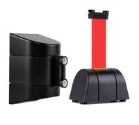 Retractable Parking Barrier - Expandable Wall-Mounted Crowd Control for Banks Airports Shopping Centers - No Drilling Required Black Color