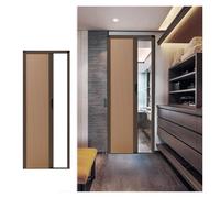 Retractable Partition Door with Lock and Magstripe for Sliding Room Dividers in Checkroom, Laundryroom, Bedroom, Wardrobe, and Closet