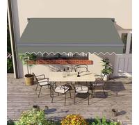 Retractable Patio Awning 10x8 ft, UV & Water-Resistant Fabric, Adjustable Height & Tilt, Ideal for Backyard, Garden, Balcony, Outdoor Sunshade Solution