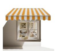 Retractable Patio Awning 12' x 10' Waterproof Sunshade Canopy Cover for Outdoor Deck Cafe ShopReplacement Fabric in Yellow 300x200cm (10x6.5ft)