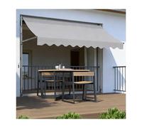 Retractable Patio Awning 200CM - Manual Crank Handle No Drilling Required Perfect for Balconies Porches and Backyards - Light Gray Outdoor Shade Solution