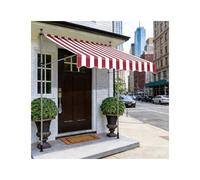 Retractable Patio Awning - Adjustable Angle & Height Easy Install for Gardens & Cafes - Reddish-White 200CM/78.7in Outdoor Shade Solution