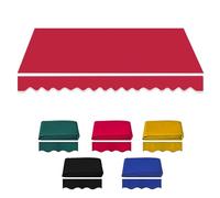 Retractable Patio Awning Fabric Replacement Cover - Sun Shade Canopy Cloth for Yard/Deck 6.5ft to 15ft Red 3.5x3.0m/11.5x10ft Valance Included
