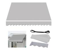 Retractable Patio Awning Fabric Replacement Manual 10ft/3.5m Sun Shade Cover Canvas for Door Light Gray 5x3m/16x10ft Deck Awning Shelter