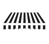 Retractable Patio Awning Fabric Replacement Top Cover, 6.5ft 8ft 10ft 11.5ft Sun Shade Awning Cover Replacement Fabric(Black-White,15x10ft)