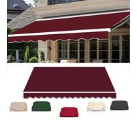 Retractable Patio Awning Fabric Replacement Top Cover (without Frame), for 6.5ft/2m, 10ft/3m, 11ft/3.5m Sunshade Shelter Awning Canvas with Front Valance(Size:5.5x1.5m/18x5ft,Color:Red)