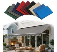 Retractable Patio Awning Fabric Replacement - UV & Weather-Resistant Canopy for 200-400cm Gazebo Manual Sunshade for Balcony & YardPU Coated Material