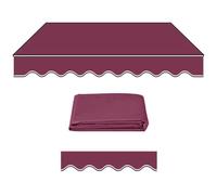 Retractable Patio Awning Fabric Replacement - Waterproof Polyester Sun Shade Cover for Deck, Balcony, Yard - Burgundy 22.9x9.8ft (7x3.0m)