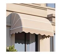 Retractable Patio Awning - French Curved Foldable Canopy Light Brown Polyester Shade with Galvanized Aluminum Bracket for Outdoor Garden & Porch (80x60x60CM)