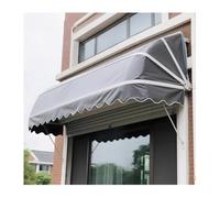 Retractable Patio Awning - Gray 110x80x80CM Polyester Galvanized Aluminum Frame Foldable French Curved Design for Outdoor Garden & Porch Sun Shade