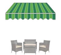Retractable Patio Awning - Green Sun Shade Canvas for Outdoor Garden, Replacement Cover for 16x12ft, 12x10ft, 10x8ft (2.5x2m/8.2x6.5ft)