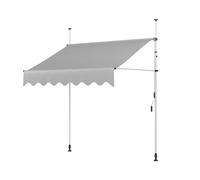 Retractable Patio Awning Height Adjustable Outdoor Canopy Manual Roll-Up Awning for Windows & Backyard UV Protection Weather Resistant Easy Installation