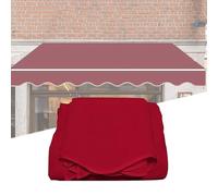 Retractable Patio Awning Manual Sunshade 6.5ft 8ft 10ft Waterproof Canopy for Backyard Balcony Market - Red 16x10ft Outdoor Shade Solution
