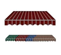 Retractable Patio Awning Replacement Canvas UV Protection Sunshade Canopy Cover Striped 300g Polyester Fabric Outdoor Shelter Red 8x5ft/250x150cm