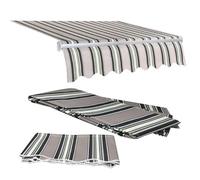 Retractable Patio Awning Replacement Fabric 100% Polyester Fabric Awning Cover Replacement Sun Shade Shelter Cover Awning Top Canvas for Deck Balcony Yard Shop(Size:3x2.5m,Color:Stripes)