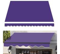 Retractable Patio Awning Replacement Fabric - 100% Waterproof 280g Polyester Sun Shade Canopy with Front Valance, Size 2.5x2m/8x6.5ft, Purple Garden Shelter Cover