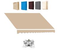 Retractable Patio Awning Replacement Fabric 10ft-18ft Sun Shade Shelter CoverOutdoor Awning Shade Fabric for Deck & Yard (Khaki 5.5x1.5m/18x5ft)