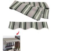 Retractable Patio Awning Replacement Fabric 10x16ft 100% 280g Polyester Multi-Stripe Sunshade Canvas for Window Door Yard Deck Balcony - Valance Included