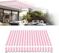 Retractable Patio Awning Replacement Fabric 13x6.5ft Waterproof Canvas Canopy Outdoor Sunshade Shelter280g Polyester Pink White Stripes Design