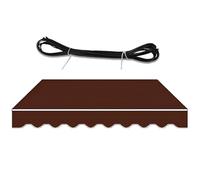 Retractable Patio Awning Replacement Fabric, 17x8ft Waterproof Polyester Sunshade, UV-Resistant Outdoor Canopy Top Cover for Balcony & Patio with Valance