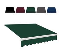 Retractable Patio Awning Replacement Fabric 250x200cm & 400x250cm Sunshade Cover with Valance Green Outdoor Canopy Material for Balcony & Deck (12x6.5ft/365x200cm)