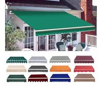 Retractable Patio Awning Replacement Fabric 5x Polyester Canopy Material Waterproof Sunshade Awning Cover (Green 4.5x/15x10ft) - UV Protection Outdoor Solution