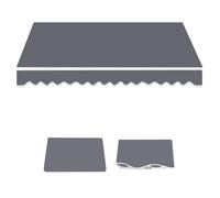 Retractable Patio Awning Replacement Fabric 6.5ft-18ft Outdoor Polyester Cover Balcony Sunshade Shelter Canvas Grey 3.0x1.5m/10x5ft UV Protection
