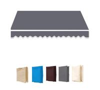 Retractable Patio Awning Replacement Fabric - 6.5ft to 15ft Sun Shade Cover Polyester Canvas for Balcony & Outdoor Grey 7x1.5m (23x5ft)