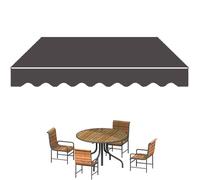 Retractable Patio Awning Replacement Fabric - 8' x 7' Manual Sun Shade Cover for Windows & Doors - Dark Gray UV Protection & Weather Resistant 11x10ft/350x300cm