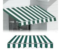 Retractable Patio Awning Replacement Fabric - 8ft to 16ft Sun Shade Shelter Canvas Cover for Balcony Outdoor Green 3.5x1.5m/11.5x5ft - UV Protection