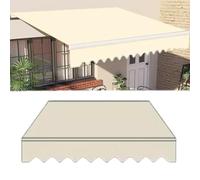 Retractable Patio Awning Replacement Fabric Cover 10x8ft, Waterproof UV Protection Shade for Balcony, Garden & Window - Beige Outdoor Canopy Top