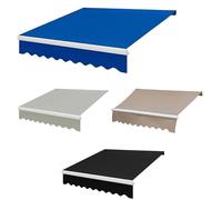 Retractable Patio Awning Replacement Fabric Manual Sun Canopy 6.5x5ft Durable Polyester Outdoor Cover for Balcony Courtyard Market Garden Shade Solutions