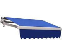 Retractable Patio Awning Replacement Fabric - Water-Resistant Polyester Top Cover for Deck Balcony Yard Outdoor Use - 8x11ft Blue Shade Shelter No Frame Included
