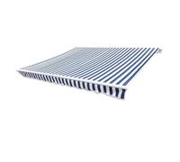 Retractable Patio Awning Replacement Fabric, Waterproof Outdoor Patio Canopy Deck Awnings, Resists Tearing and Fading Poleyster, Sun Shade Awning Cover, 13/16/20ft(Without Frame)(Blue,(13x5ft) 4x1.5m)