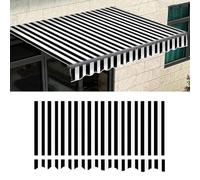 Retractable Patio Awning Replacement Fabric, Waterproof Polyester Canopy for Decks & Yards, UV Protection, Size 3.5x1.5m, Striped Design, Outdoor Shade Solution
