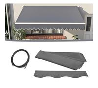 Retractable Patio Awning Replacement Fabric with Valance, Exterior Deck Window Cover Sun Shade Shelter Canopy Cloth, Waterproof UV Protection Polyester Canvas(240x200cm)