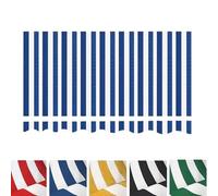 Retractable Patio Awning Sun Shade Cover 6.5x5ft Blue & White Stripes Outdoor Shelter Canopy for Windows & Doors UV Protection Weather-Resistant Fabric