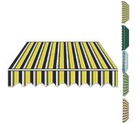 Retractable Patio Awning Sun Shade Cover 8x7ft - Water-Resistant Canvas Shelter with Valance for Outdoor Sun Protection - Black Replacement Awning (245x210cm)